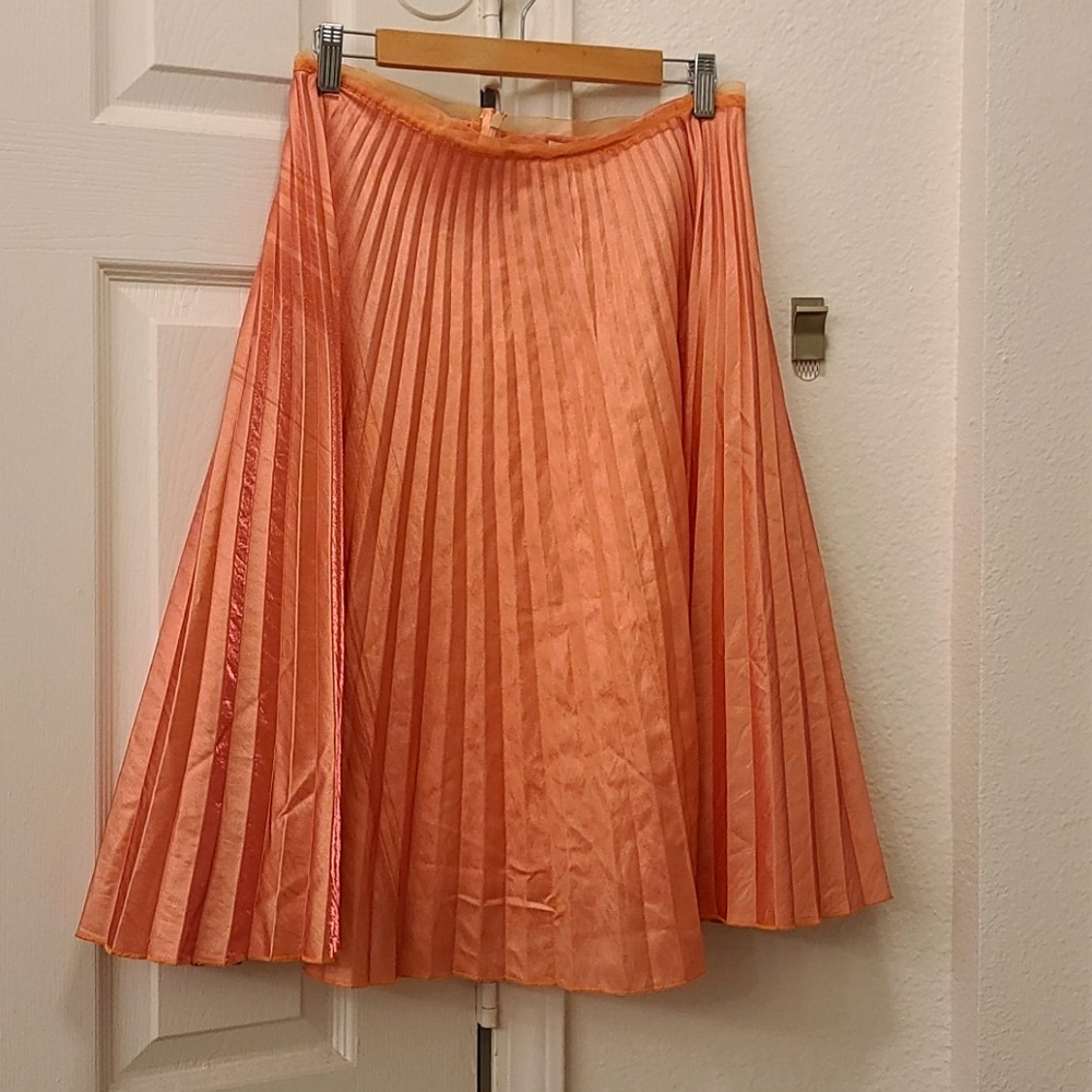 Pleated iridescent 'Rubber Ducky' skirt